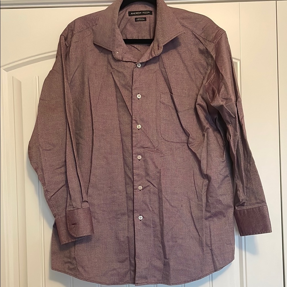 Andrew Fezza Men's Burgundy Dress Shirt